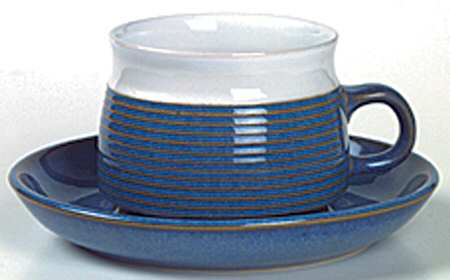 Moonstone Blue Flat Cup & Saucer Set