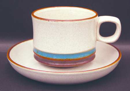 Potter's Wheel Blue Flat Cup & Saucer Set