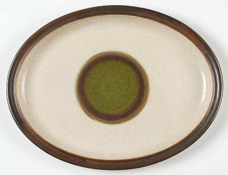Potter's Wheel Green 13" Oval Serving Platter
