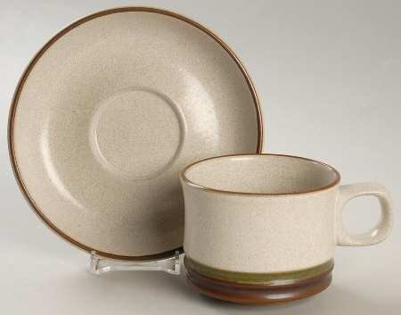 Potter's Wheel Green Flat Cup & Saucer Set