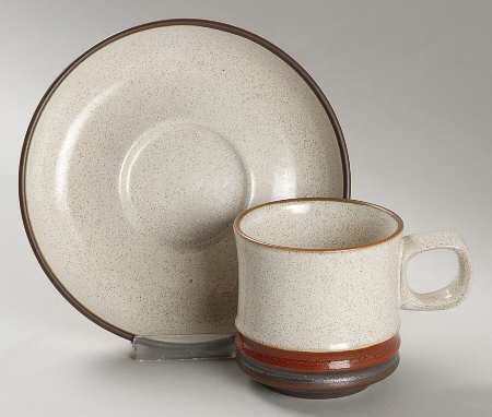 Potter's Wheel Rust Red Flat Demitasse Cup & Saucer Set