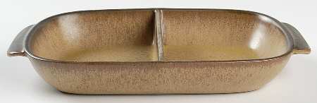 Romany Brown Rectangular Divided Vegetable Bowl