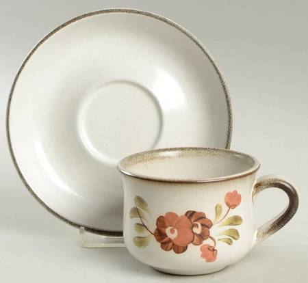 Serenade (Stoneware) Flat Cup & Saucer Set