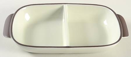 Summit (Celadon) 12" Oval Divided Vegetable Bowl