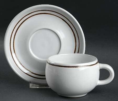 Vanilla Flat Cup & Saucer Set