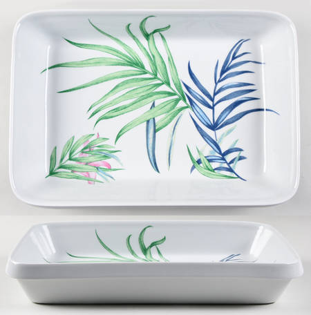 Hibiscus 13"  Rectangular Baker