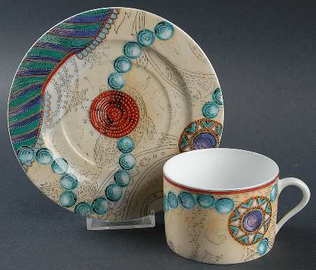 Oriental Pearls Flat Cup & Saucer Set