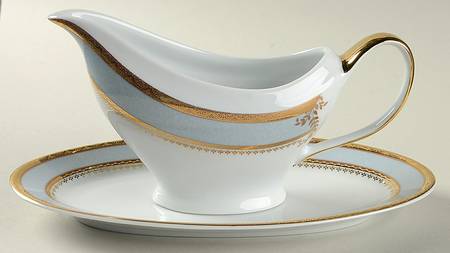 Samarcande Light Blue Gravy Boat & Underplate/Relish