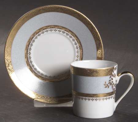 Samarcande Light Blue Flat Demitasse Cup & Saucer Set