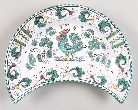 Green Rooster (Orvieto) Crescent Salad Plate