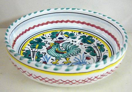 Green Rooster (Orvieto) 7" Individual Pasta Bowl