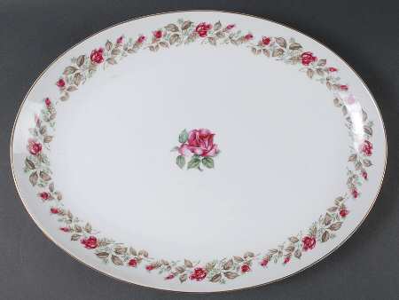 Moss Rose 16" Oval Serving Platter