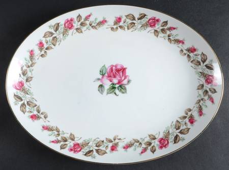 Moss Rose 12" Oval Serving Platter
