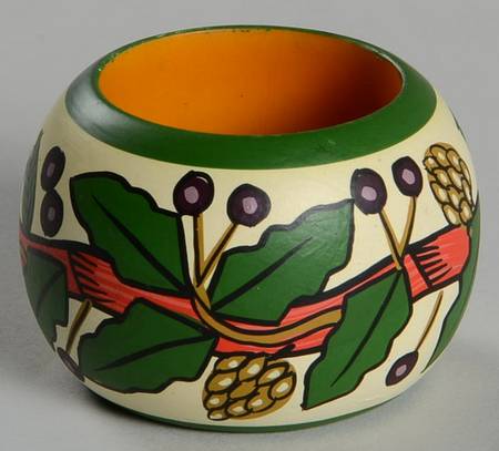 Nordic Holiday-Lattice, Ribbon&Berries Wood Napkin Ring