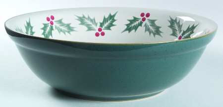 Harlequin Holly Green 11" Pasta Serving Bowl