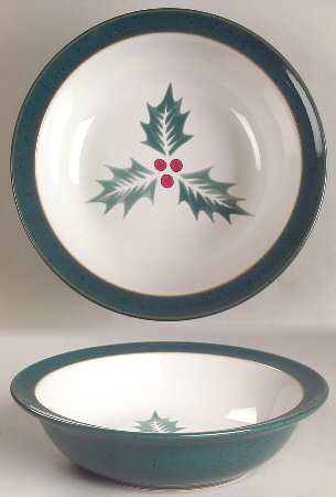 Harlequin Holly Green Soup/Cereal Bowl