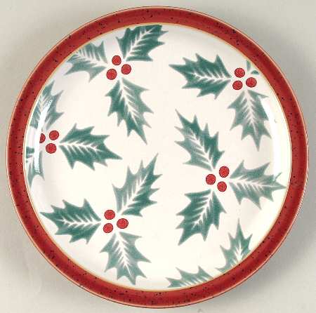 Harlequin Holly Red Salad Plate