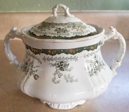 Alexandra Green Multicolor Sugar Bowl & Lid by Dunn Bennett