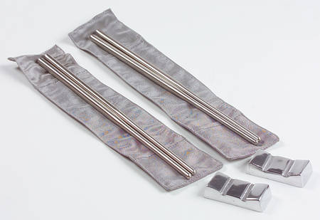 Spirit Metal Chopstick Set-4 sticks w/2 stands by Denby-Langley