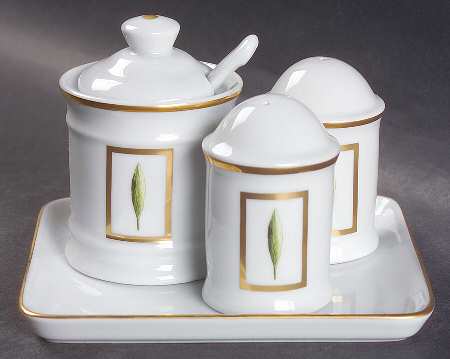 Toscane Et Jardins de Florence 5-Piece Condiment Set (Salt, Pepr, Mustard & Tray)
