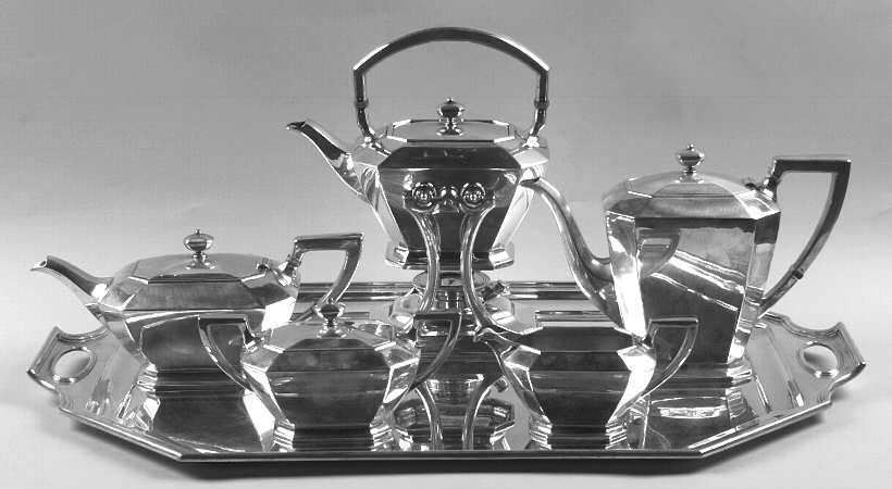 Fairfax (Sterling, Hollowware) 6 Piece Tea Set (SCP, STP, SCR, SSU, SKES, WTL)