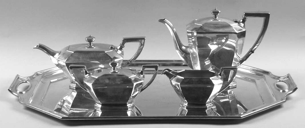 Fairfax (Sterling, Hollowware) 5 Piece Tea Set (SCP, STP, SCR, SSU, WTL)