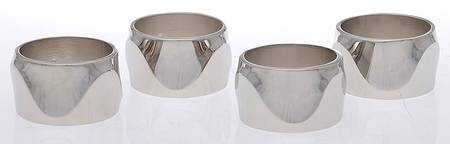 Origami Talc Metal Napkin Ring - Set of 4