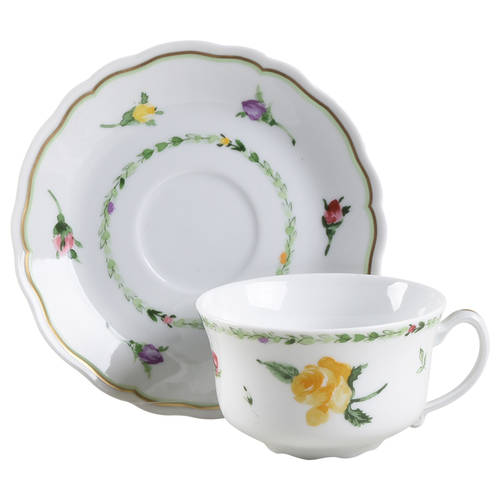 Parfum De Roses Flat Cup & Saucer Set