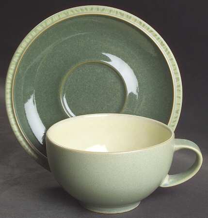 Calm (Dark Green & Matte) Breakfast Cup & Saucer Set