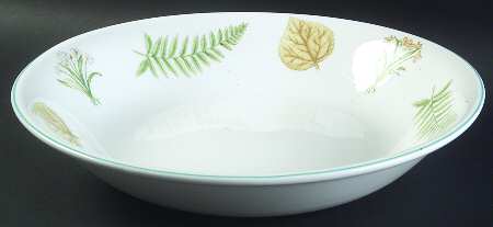 Foliage and Flowers (Non Marbled Rim) 13" Pasta Serving Bowl
