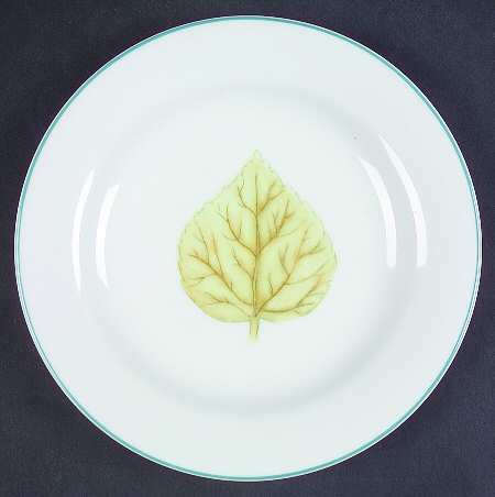Foliage and Flowers (Non Marbled Rim) Salad Plate