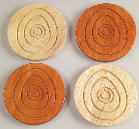 Fire (No Swirl Design) Wood Coaster - Set of 4