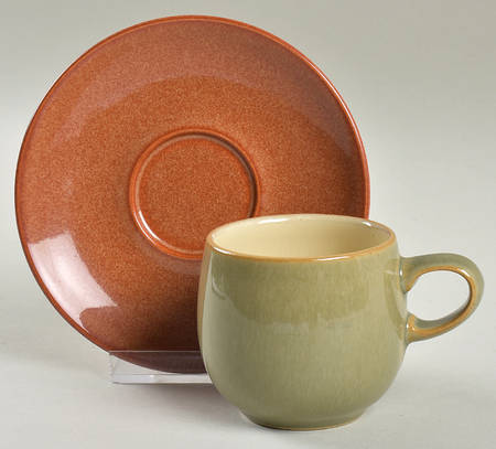 Fire (No Swirl Design) Espresso Cup and Saucer Set