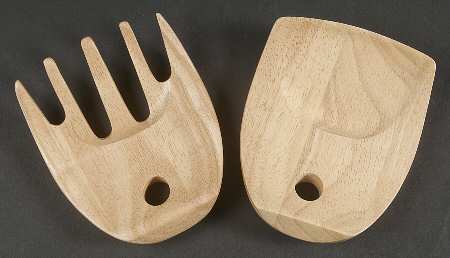 Fire (No Swirl Design) Wood Solid 2-Piece Salad Set