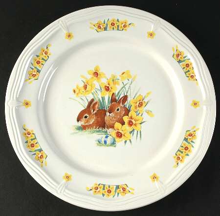 Daffodil Bunny 12" Chop Plate (Round Platter)