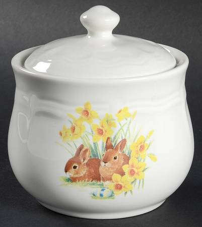Daffodil Bunny Sugar Bowl & Lid