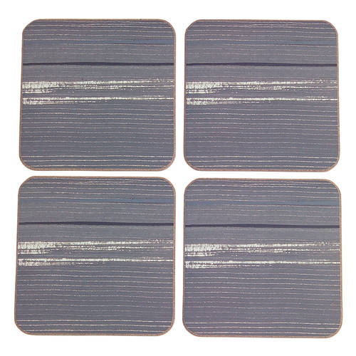 Jet (4 Pc) Cork Back Square Coaster Set