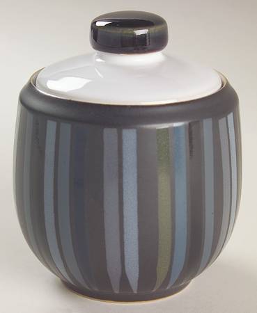 Jet Stripes Sugar Bowl & Lid