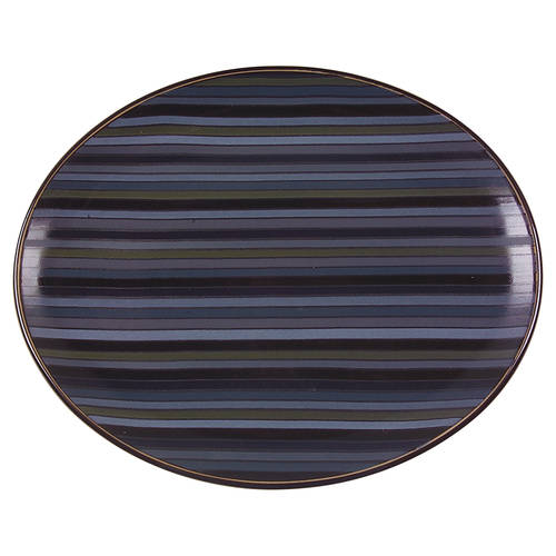 Jet Stripes 14" Oval Serving Platter