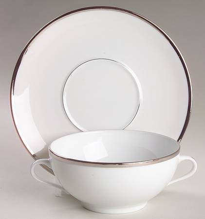 Senat Platinum Flat Cream Soup & Saucer Set