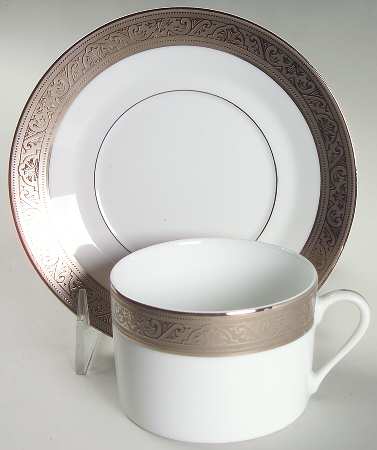 Trianon Platinum Flat Cup & Saucer Set