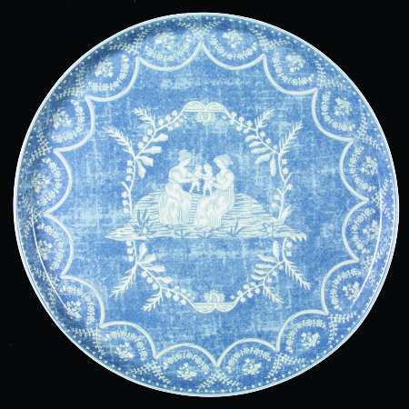 Crespieres Blue Cake Plate