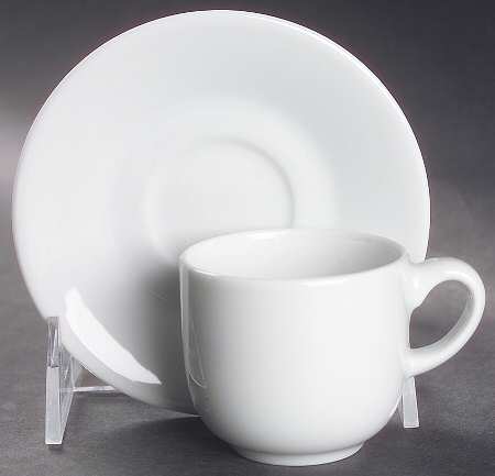White Flat Demitasse Cup & Saucer Set by Denby-Langley