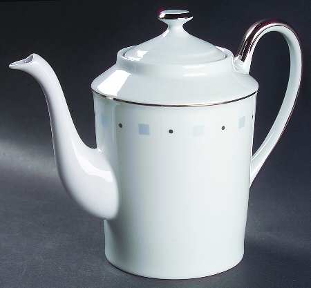 Baltik White & Blue Coffee Pot & Lid