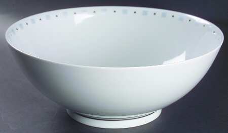 Baltik White & Blue 11" Large Salad Serving Bowl