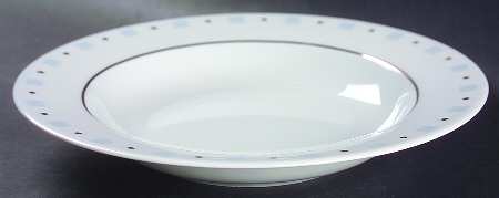 Baltik White & Blue Rim Soup Bowl