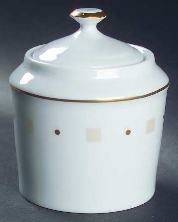 Baltik White & Sand (Ivory) Sugar Bowl & Lid