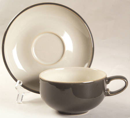 Smokestone Flat Cup & Saucer Set
