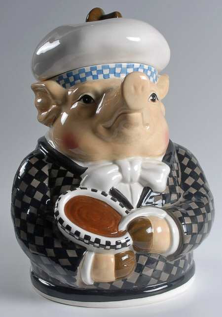 Jam Bon Figural Cookie Jar & Lid