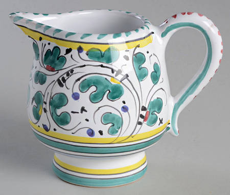 Green Rooster (Orvieto) Footed Creamer